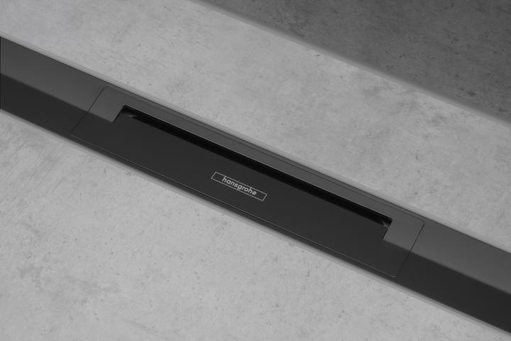 Produktbild hansgrohe Duschrinne RainDrain Flex, kürzbar, freie Montage 700mm, mattschwarz (700 mm)