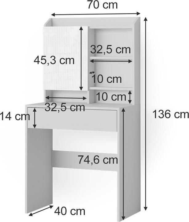 Actual product image Vicco Laura with mirror (40 x 40 x 136 cm)