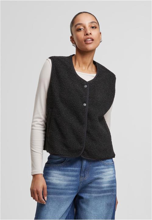 Produktbild Urban Classics Ladies Buttoned Teddy Vest black M (M)