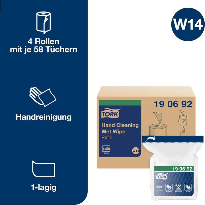 Actual product image Tork Hand cleaning wipes Moist refill, 1 ply (4x)