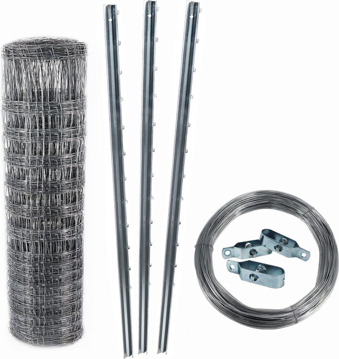 Actual product image Aquagart 250m Wildzaun Forstzaun Knotengeflecht 150/12/30+ Pfosten + Spanndraht