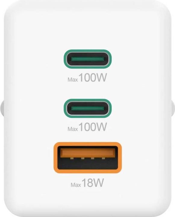 Actual product image Hama GaN quick charger, 2x USB-C PD, 1x USB-A Q (100 W)
