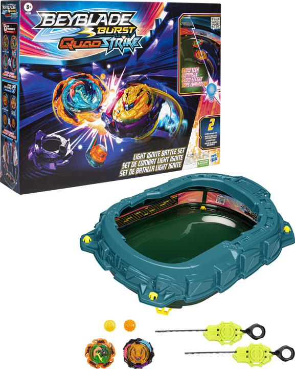 Image du produit Hasbro Beyblade Burst QuadStrike Light Ignite Beyblade Stadium Battle Set (Français, Norvégien, Danois, Suédois, Portugais)