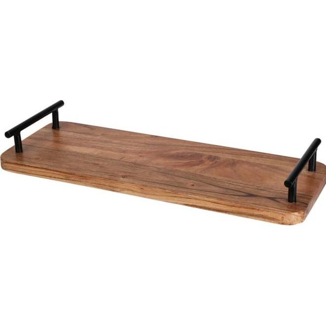 Thumbnail - Home&Styling, Tablett, Serviertablett - Holz - 40 x 5 x 15 cm - braun/schwarz
