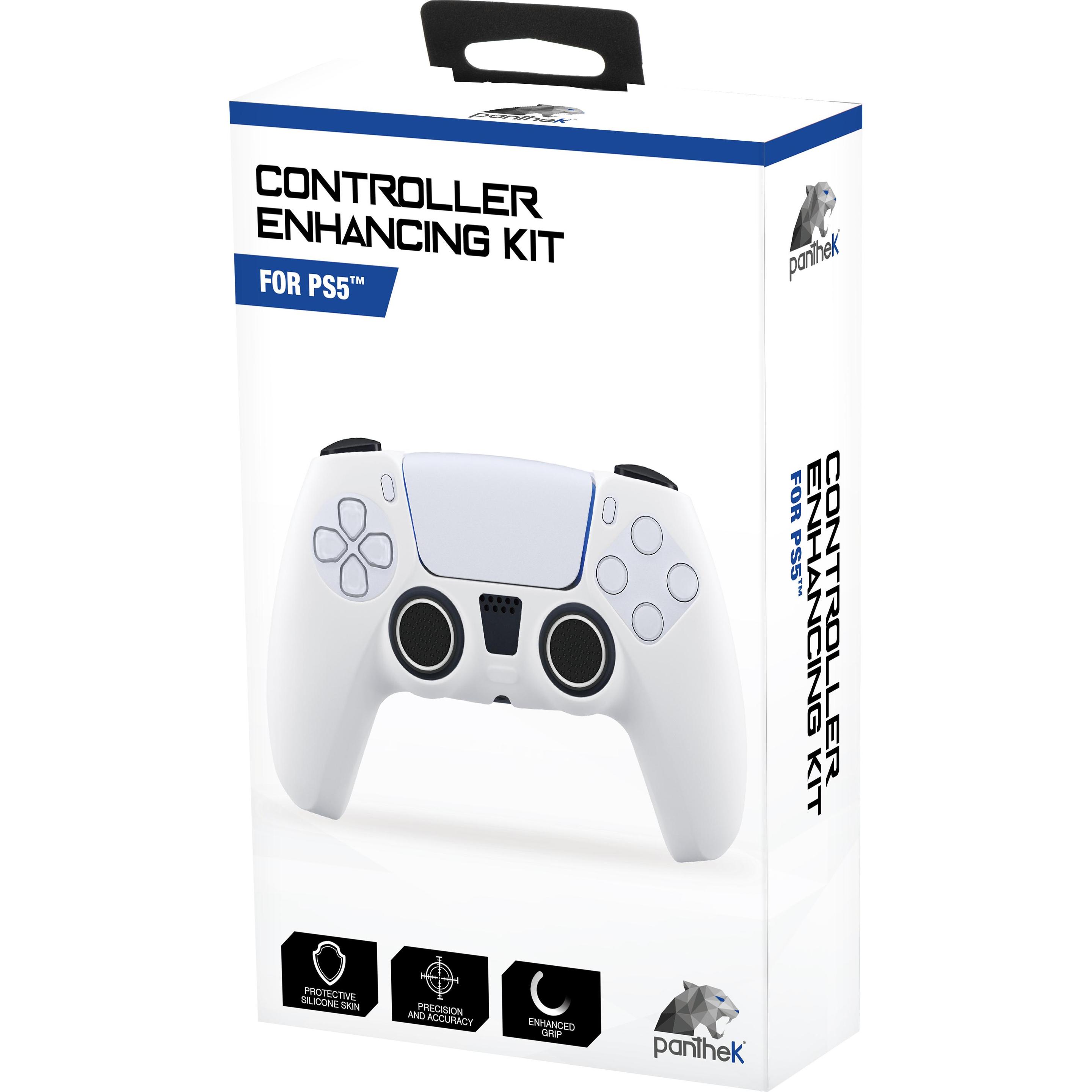 Panthek PT/COEN/PS5 accessorio di controller da gaming Kit di protezione (PS5), Accessori per controller gaming, Nero, Bianco