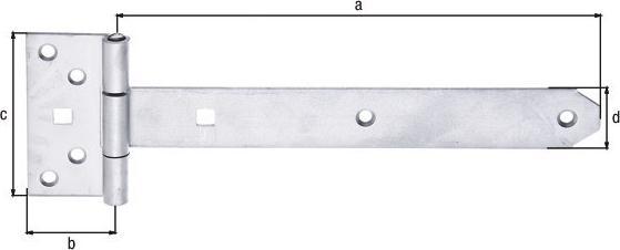 Produktbild Magni Alberts 327132 Kreuzgehänge mit vernietetem Stift Edelstahl Band 242 x 34 mm Scharnier 92 x 44 mm