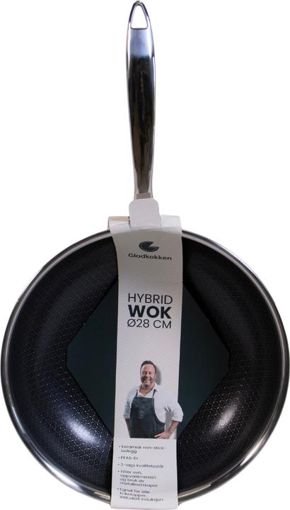 Immagine prodotto Gladkokken - Hybrid Wok - 28 cm (28 cm, Wok, Acciaio inossidabile)