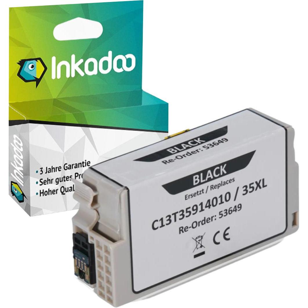 Inkadoo, Druckerpatrone, Druckerpatronen kompatibel zu Epson C13T35914010 / 35XL Tintenpatrone, schwarz Schwarz (BK)