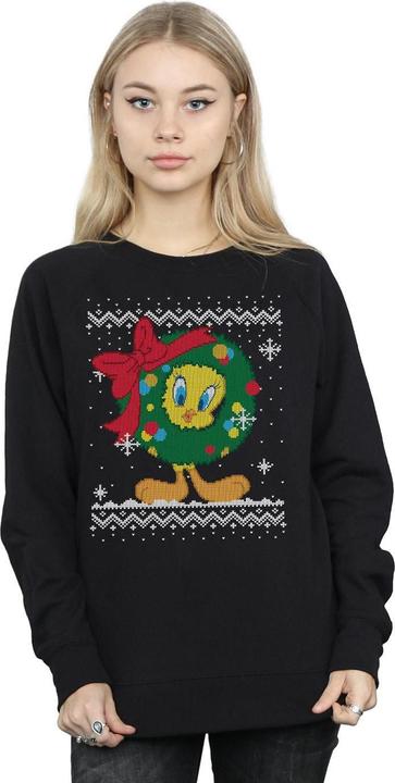 Actual product image Looney Tunes Womens/Ladies Tweety Pie Christmas Fair Isle Sweatshirt (L)