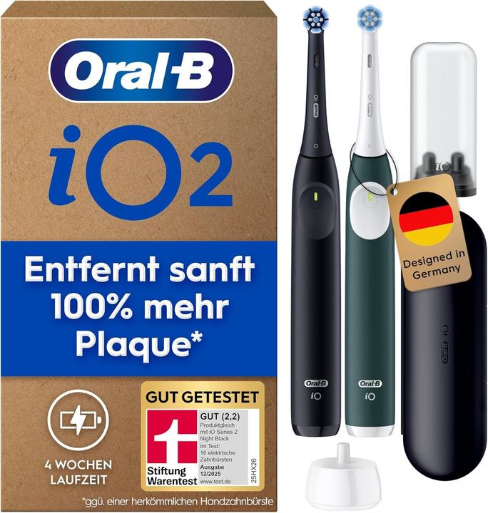Produktbild Oral-B OralB iO Series 2 Electric Toothbrush DUO Pack Night BlackForest Green