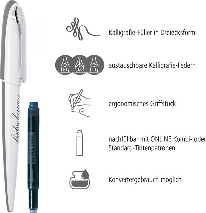 Image du produit Online Parure de stylo-plume BESTWRITER AIR (Blanc, 3x)