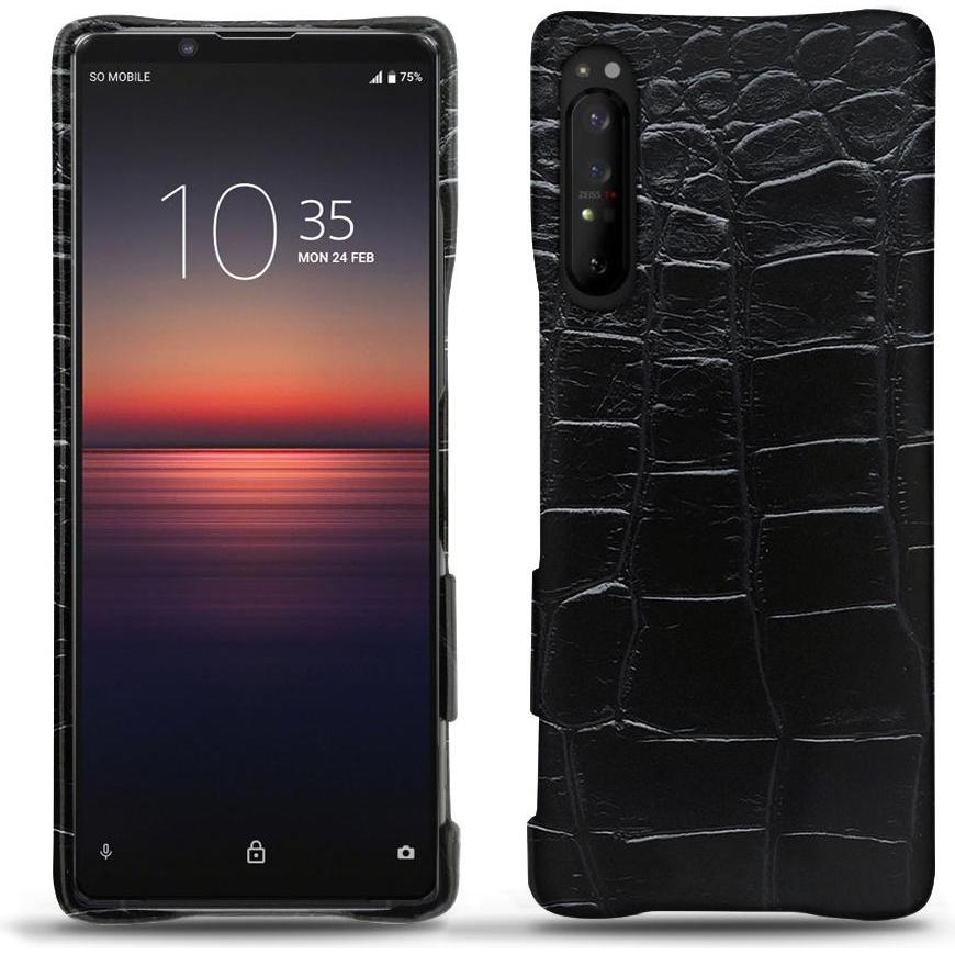 Noreve Lederschutzhülle (Sony Xperia 1 II), Smartphone Hülle, Schwarz