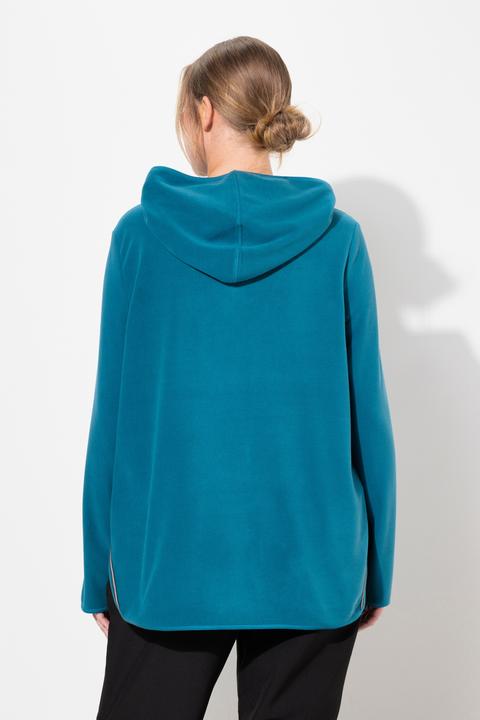 Produktbild Ulla Popken Fleece-Troyer, kurz, Oversized, Kapuze, Langarm, recycelt (56)
