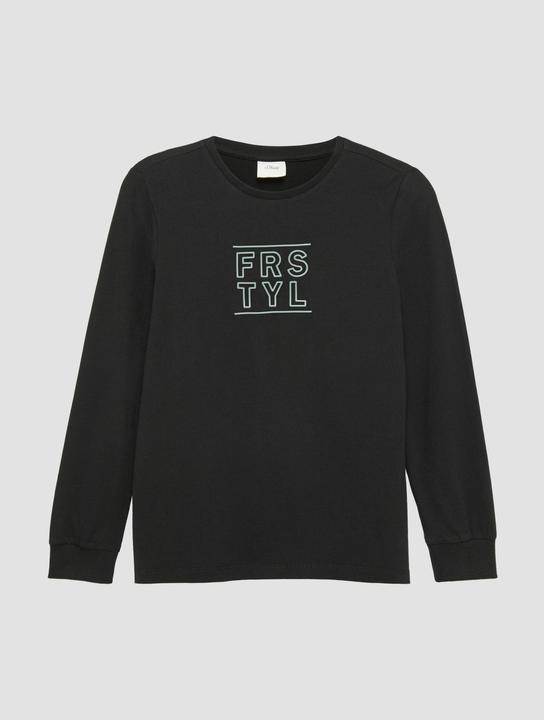 S.Oliver T-Shirt Langarmshirt mit gummiertem Frontprint (146, 152)