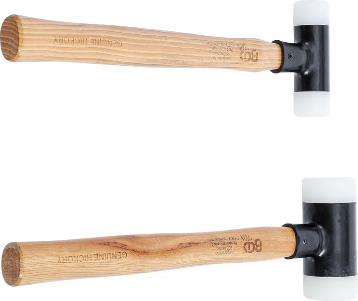 Actual product image BGS Dead Blow Hammer | Hickory Handle | Soft Head | Ø 30 / 45 mm | 300 / 550 g | 2 pcs. (1060 g)