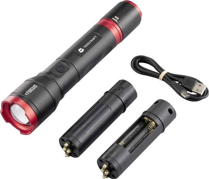 Actual product image Toolcraft Handlampe verstellbar, Einstellbare Punktgrösse, mit Stroboskopmodus (21.40 cm, 1200 lm)