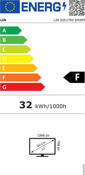 Energy Label LIN 32D1700 SMART (32", LED, HD ready)