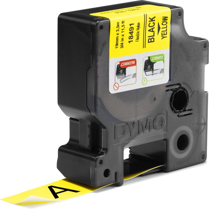 Produktbild Dymo Schriftband (18491) Black Yellow (S0718090) (1.90 cm, Gelb, Schwarz)