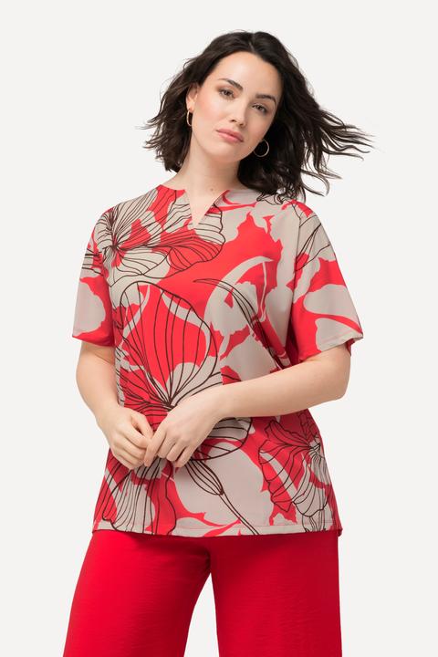 Produktbild Ulla Popken T-Shirt, Blüten, Oversized, Tunika-Ausschnitt, Halbarm (50, 52)