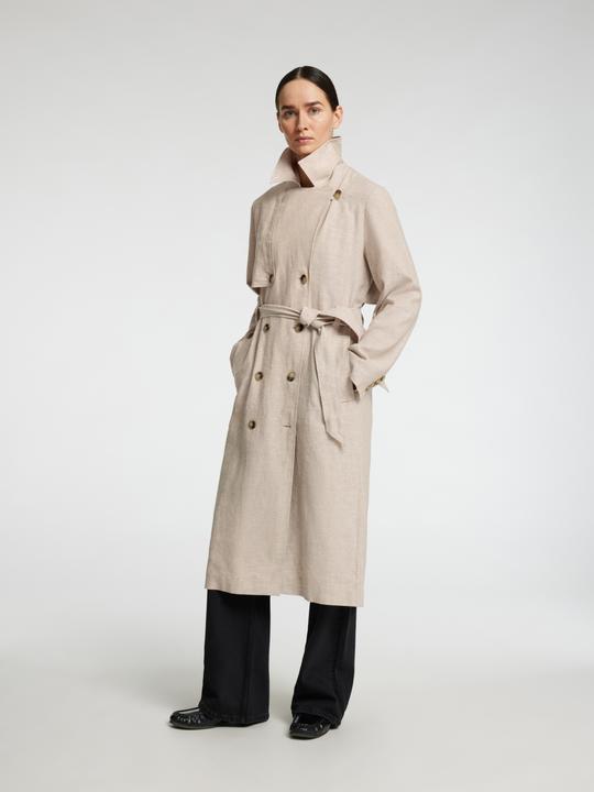 Actual product image Selected Femme Zweireihiger Leinenmix Trenchcoat (38)