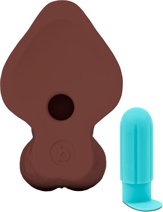 Actual product image Earthly Body Slipskin Realistic Silicone Dildo 9 Inch Curved Brown