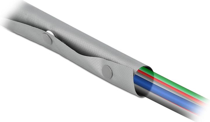 Produktbild Delock Kabelschlauch 2 m x 20 mm, Knopfverschluss Grau (Kabelschlauch, 200 cm)