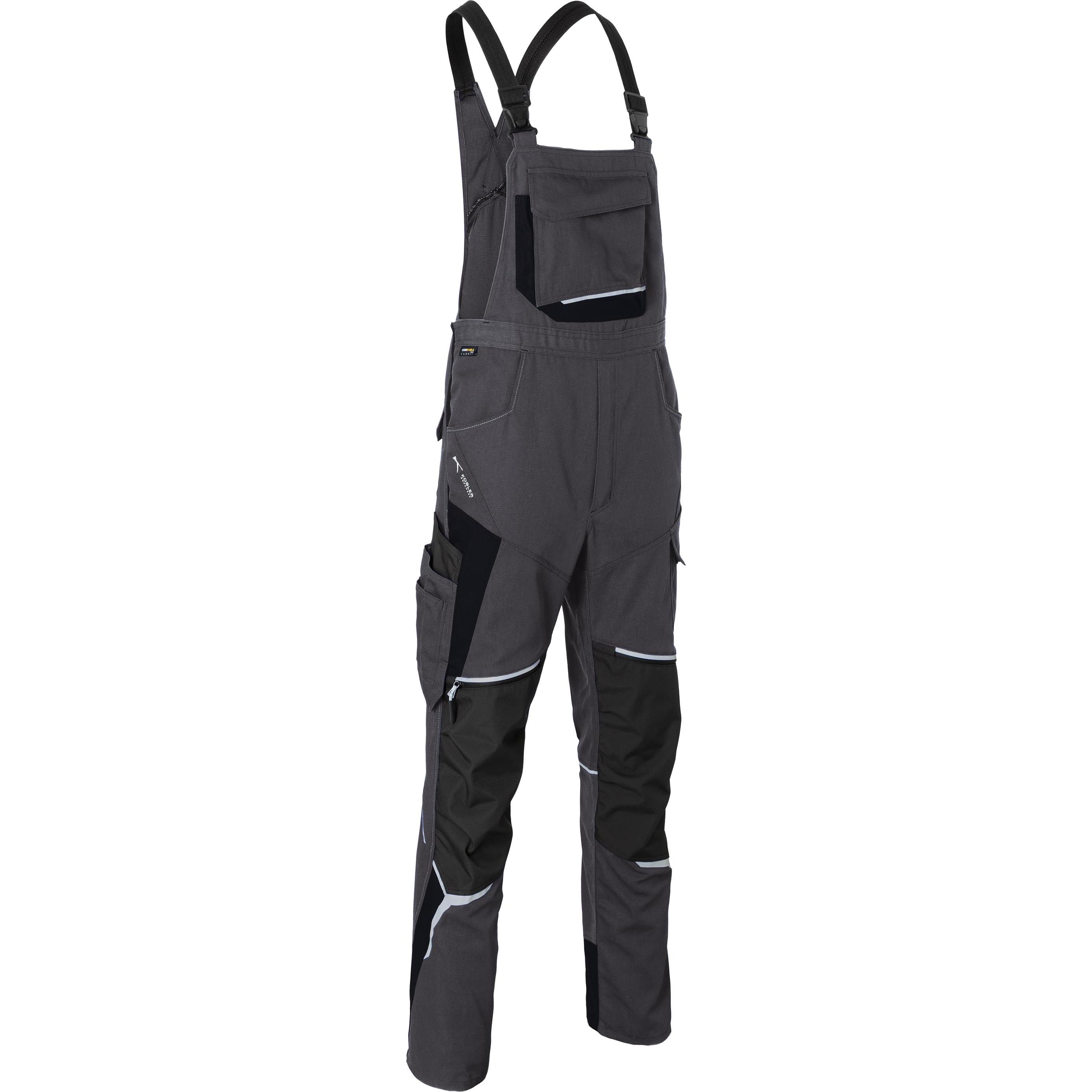 Kübler, Arbeitshose, Latzhose BODYFORCE, anthrazit / schwarz, Konfektionsgrösse 54 (54)