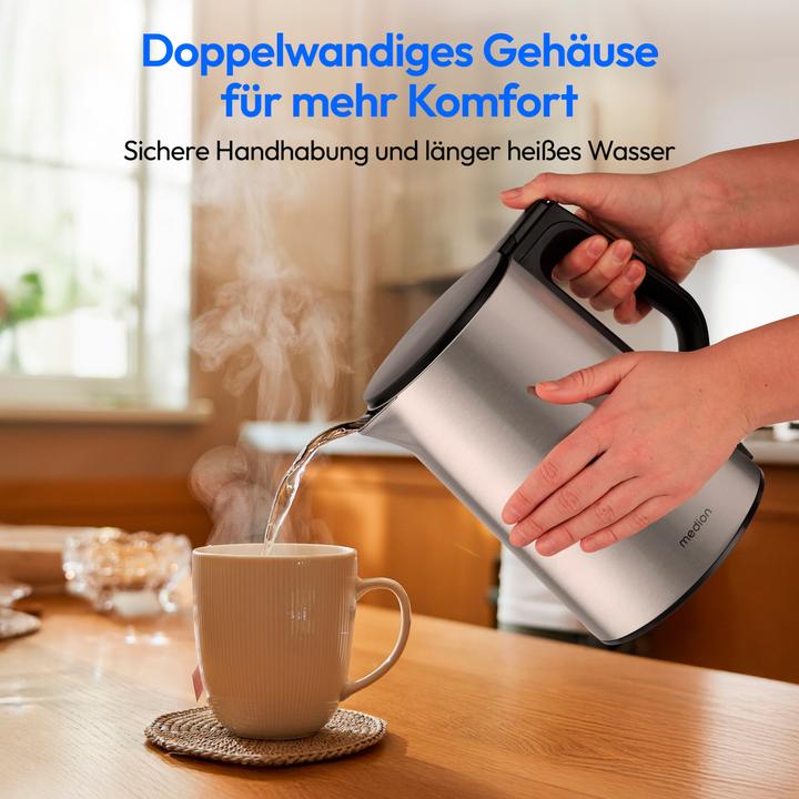 Actual product image Medion Life MD12105 Wasserkocher silber (1.50 l)