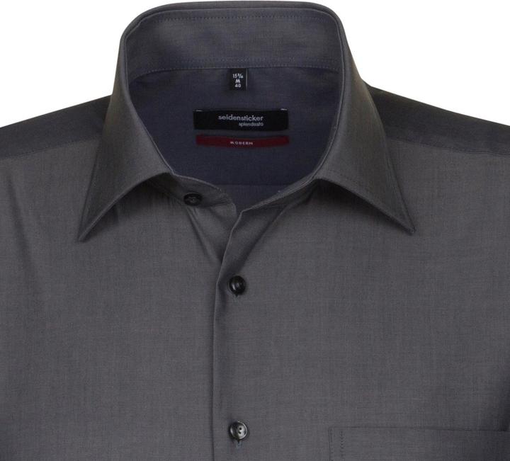 Produktbild Seidensticker Hemd Modern Fit Kent kurzarm bürgelfrei grey (M)