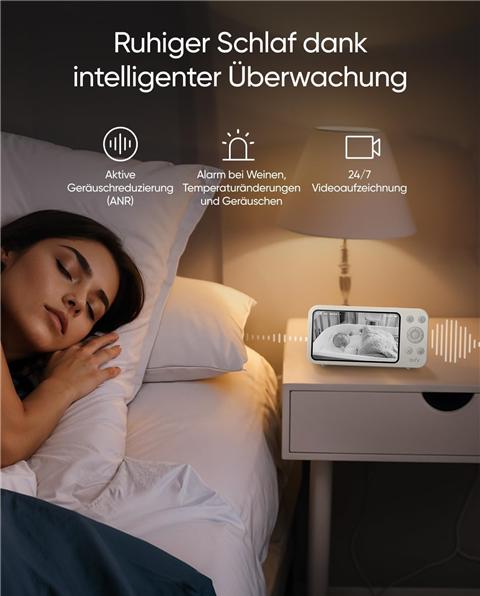 Actual product image eufy Baby E20 Babyfoon â€“ Baby Monitor â€“ 2K HD Resolutie â€“ App- en Offlinebesturing â€“ (Video & Audio, 304.80 m)
