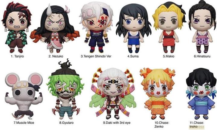 Actual product image Monogram Int. Demon Slayer: Kimetsu no Yaiba 3D PVC Bag Pendant Series 6 Display (24)