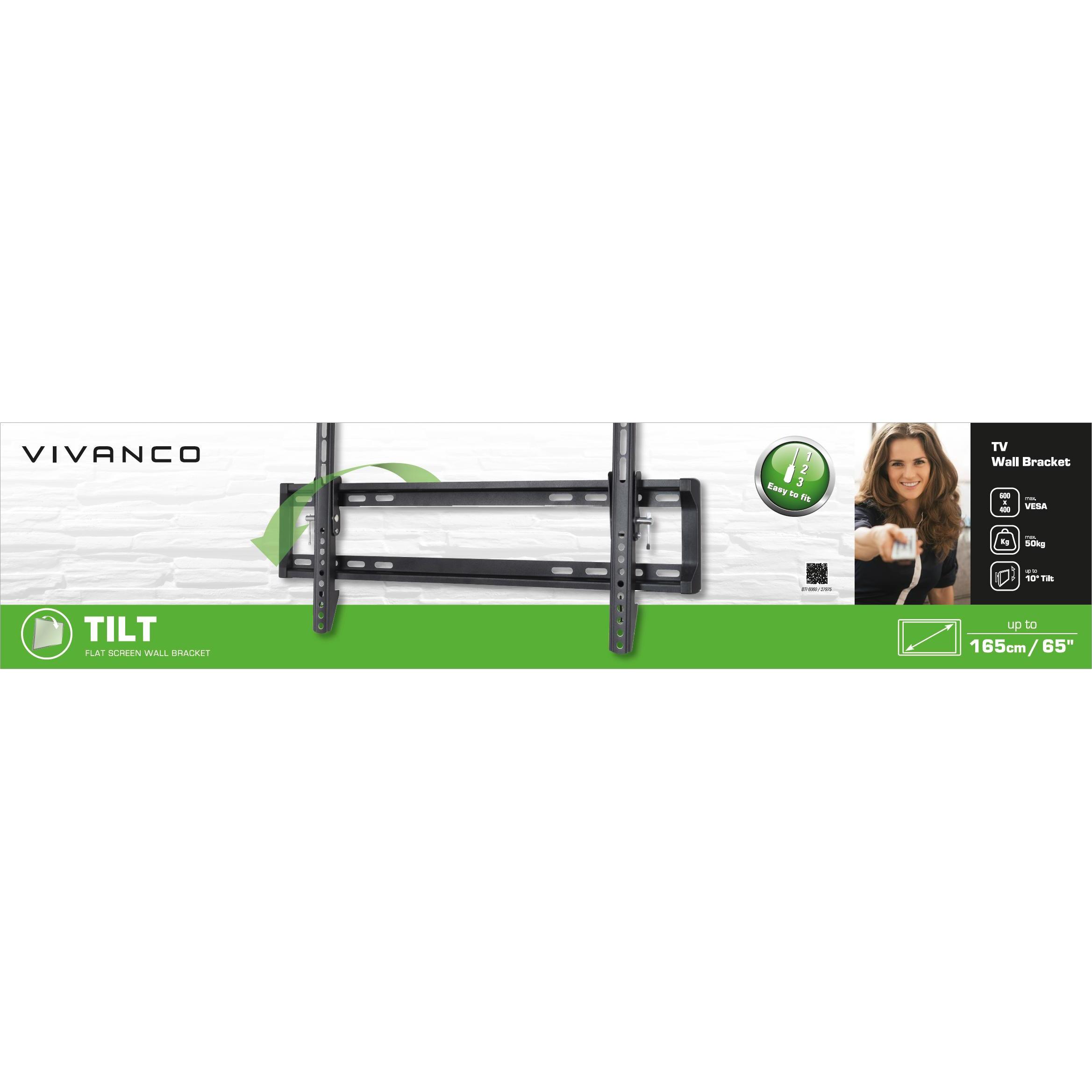 Thumbnail - Vivanco Bti 6060 (Wand, 65", 50 kg), TV Wandhalterung, Schwarz