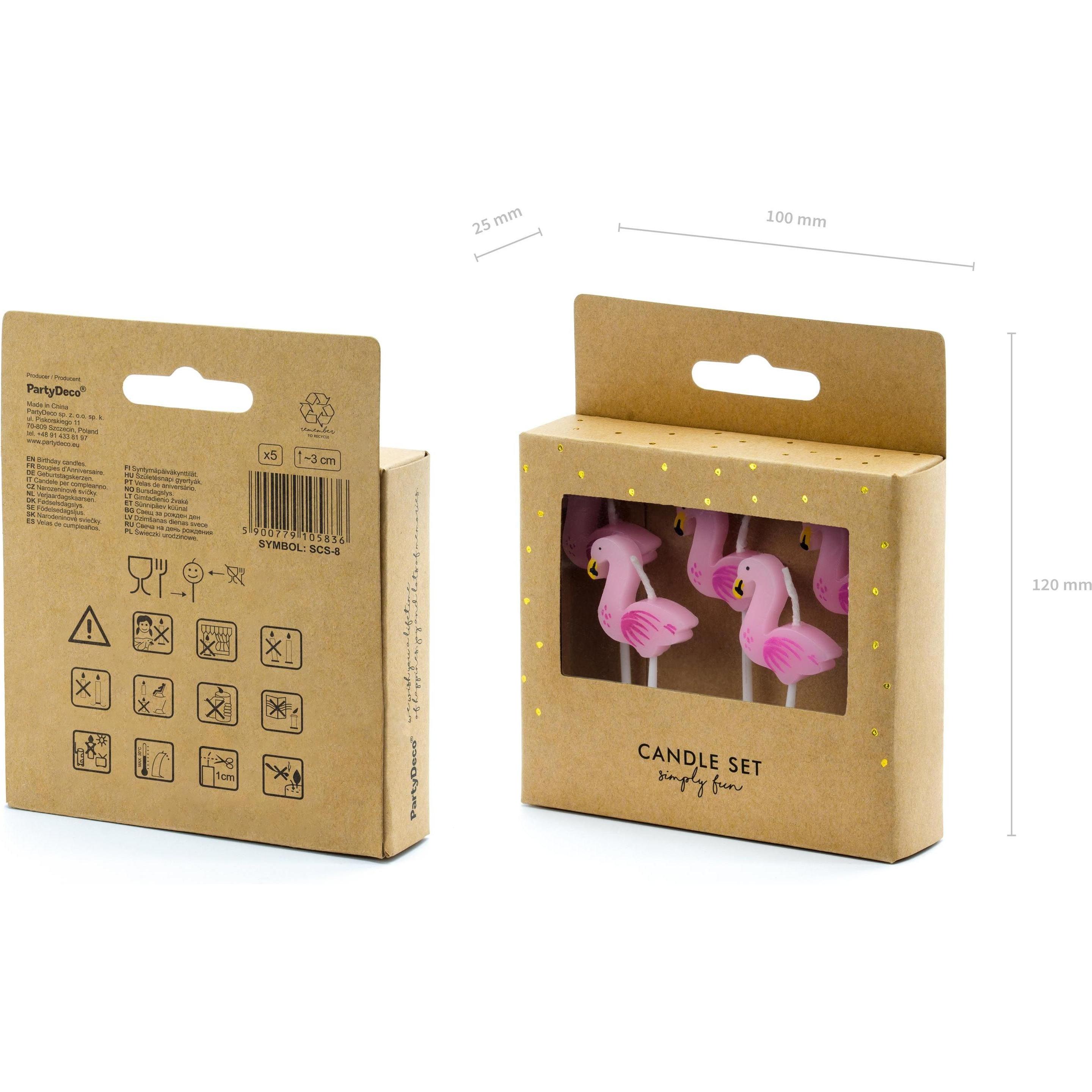 Thumbnail - Partydeco, Kerzen, Rosa Flamingos Kerzen (5 Stück) (5 Stk.)