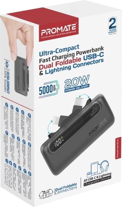 Produktbild ProMate PowerUp-Duo 5000mAh Powerbank (5000 mAh, 20 W, 18.50 Wh)