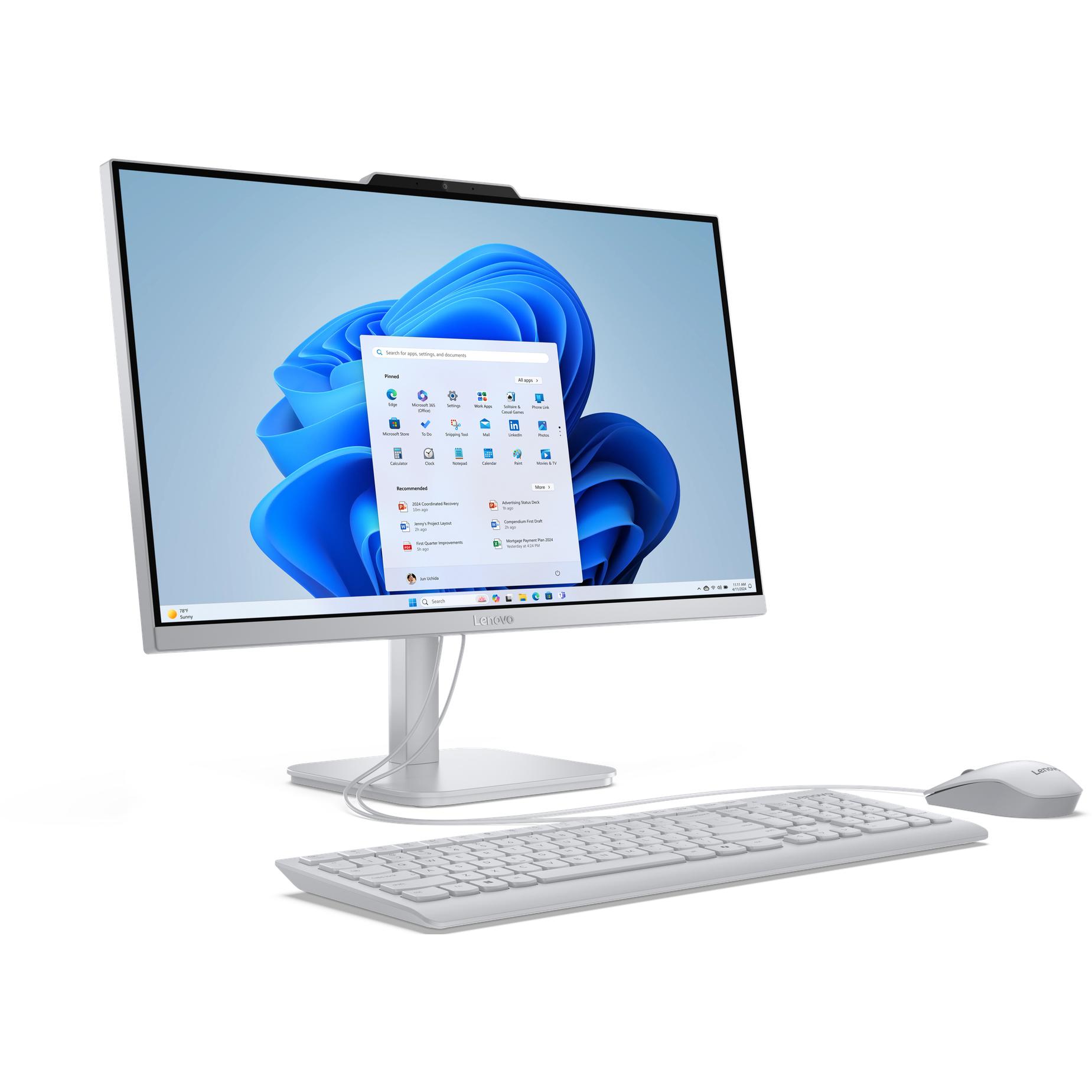 Thumbnail - Lenovo A100 Intel N N100 60,5 cm (23.8") 1920 x 1080 Pixel All-in-One-PC 16 GB DDR4-SDRAM 256 GB SS (16 GB, 256 GB, Inte...