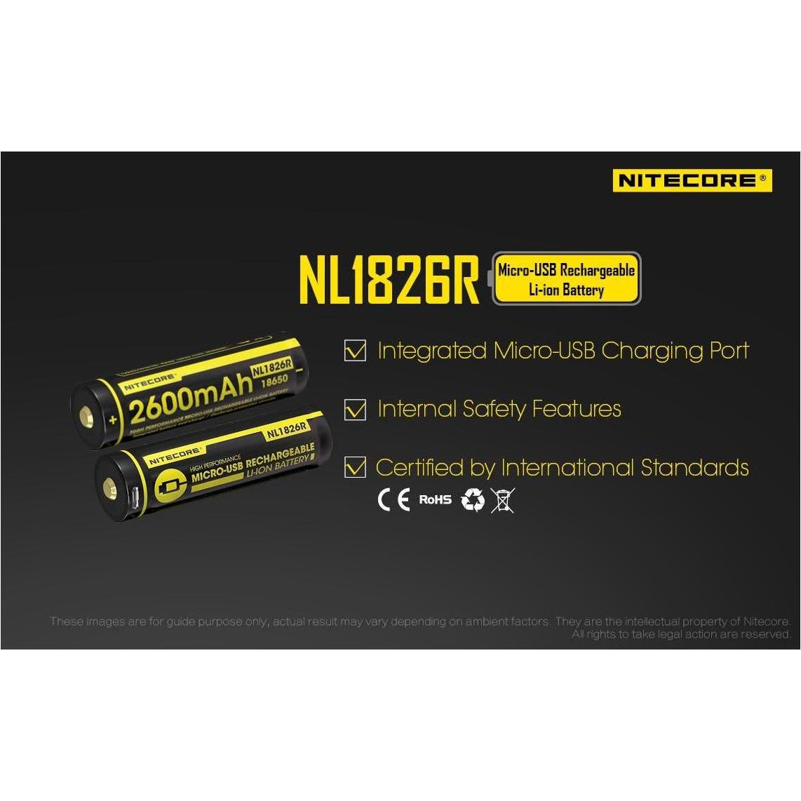 Thumbnail - Nitecore, Taschenlampe Zubehör, 18650 USB Akku 2600mAh NL1826r