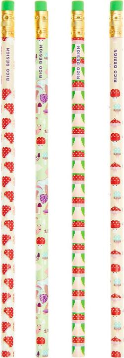 Actual product image Rico Design Shroom pencil 4 pieces, HB (HB, 4x)
