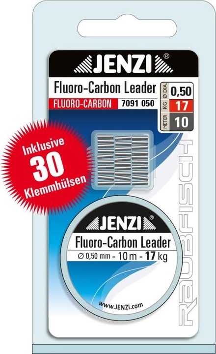 Immagine prodotto Jenzi Set di leader in fluorocarbonio (17 kg, 0.50 mm)