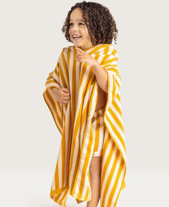 Productafbeelding Swim Essentials Luxe strandponcho geel gestreept