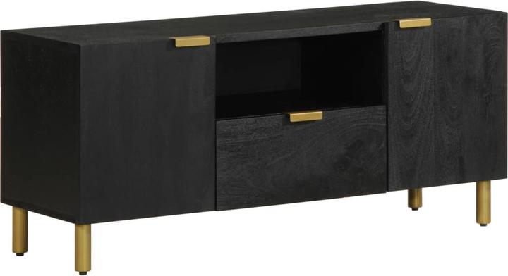 Actual product image vidaXL TV cabinet Lowboard TV cabinet TV table black wood-based material (100 x 33 x 46 cm)