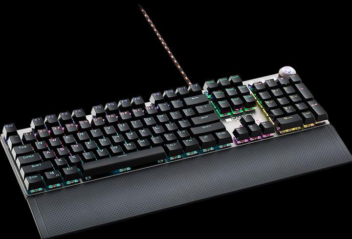 Immagine prodotto Canyon Tastiera meccanica da gioco Nightfall CND-SKB7-US, interruttore nero, LED, layout USA (US, Cablato)