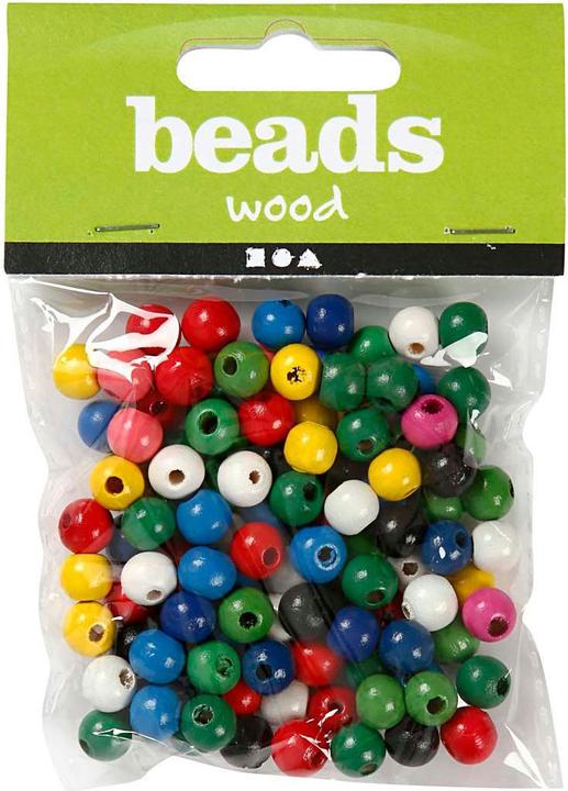 Actual product image Creativ Company Wooden beads in various colours, 150 pieces.