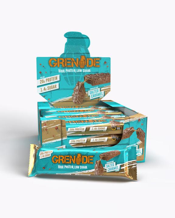Actual product image Grenade Carb Killa Chocolate Chip Salted Caramel Protein Bar (12x60g) (Chocolate, Nougat, Caramel, 12 pcs., 810 g)