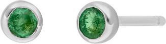 Ohrstecker Smaragd, 14 Karat Weissgold (14 Karat Weissgold)