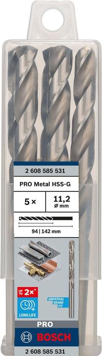 Actual product image Bosch Professional Zubehör PRO Metal HSS-G twist drill, 11.2 x 94 x 142 mm (11.2 mm)