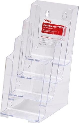 Office Depot Brochure holder DL Transparent plastic 108 mm x 254 mm