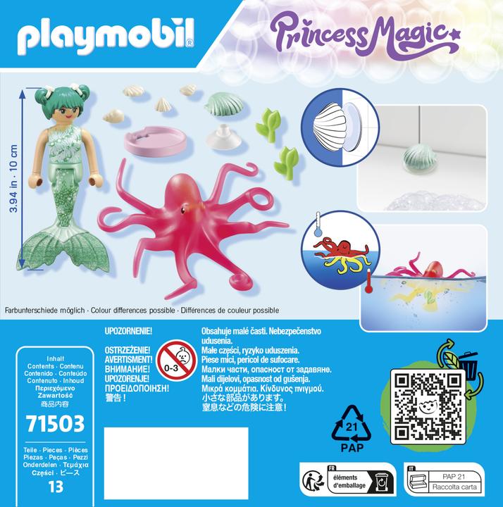 Produktbild Playmobil Meerjungfrau mit Farbwechselkrake (71503, Playmobil Princess Magic)