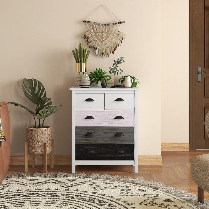 Image du produit Homcom Kommode MDF, Kiefernholz Weiss (70 x 38 x 85 cm)