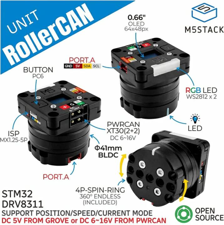 Immagine prodotto M5Stack RollerCAN Unit mit BLDC Motor