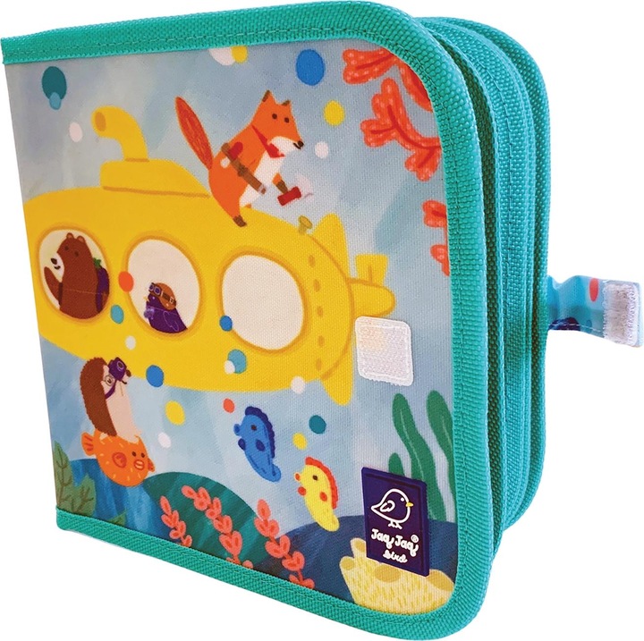 Actual product image Jaq Jaq Bird Chalk colouring book with 4 chalks submarine
